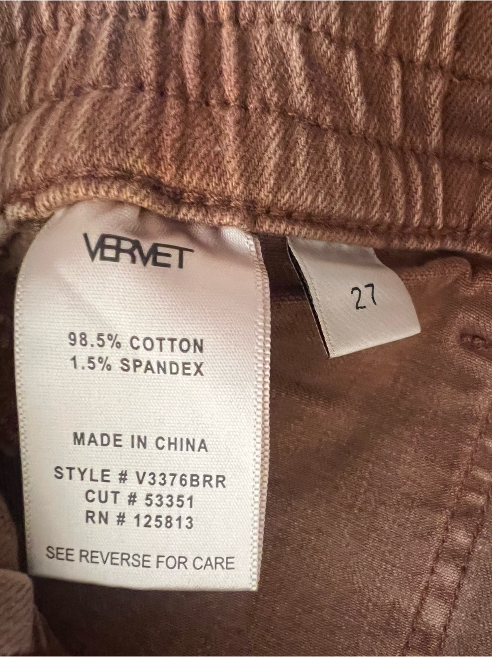 Vervet Los Angeles Brown Cargo Jeans Sz 27 - Picture 5 of 7
